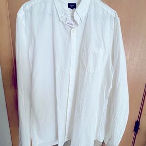 J Crew Mens Dress/Casual long sleeved white Shirt. New